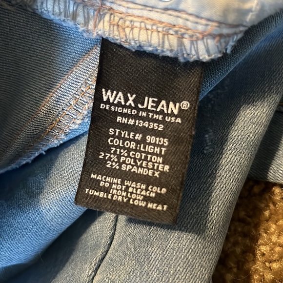 Wax BUTT I Love You light powder blue Skinny Distressed Leg Stretch Jeans size 7 - Picture 7 of 14